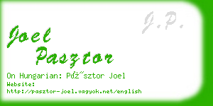 joel pasztor business card